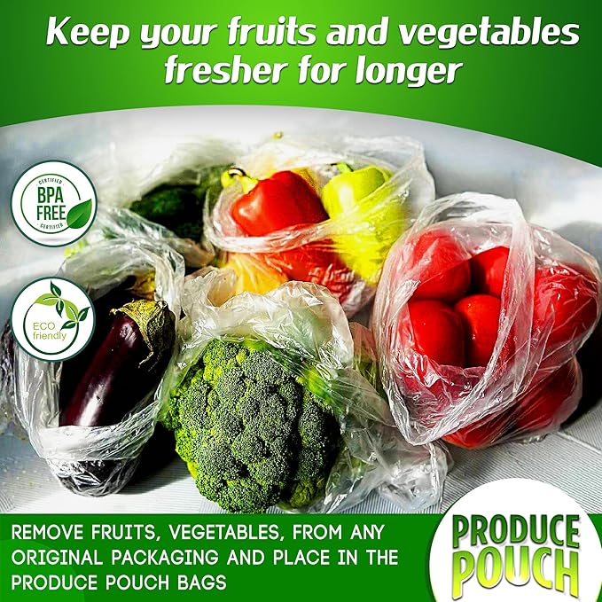 30-Pack (15M, 15L) - Extend Shelf Life, Reusable Produce Bags For Refrigerator, Keeps Fruits, Vegetables & Herbs Fresh Longer, Reusable Vegetable Bags with Twist-Ties