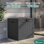 YITAHOME 30 Gallon Deck Boxes 2 Pack, Waterproof Outdoor Storage for Cushions, Tools & Pool Accessories, Resin Package Delivery for Patios, Gardens & Decks, Black