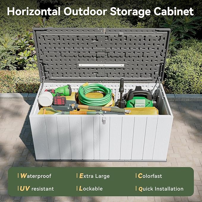 Aoxun 5 x 2 FT Outdoor Storage Shed, Resin Shed with Floor, Small Garden Shed Waterproof Plastic Tool Shed