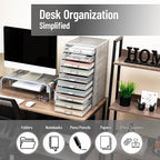 Mind Reader 10-Drawer Desk Organizer for Office Supplies, Crafts, Mail Sorting & More, Metal Mesh, 10.75"L x 14"W x 21.25"H, Silver