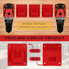 10PC Battery Holder and Tool Holder for Milwaukee M18 18V Power Hanger wall Mount Organizer Storage Shelf with Screws