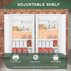 Greenvelly Metal Garage Storage Cabinet with Doors and Adjustable Shelves,72" Steel Lockable File Cabinet for Home Office,Garage,School(White,32" W x 16" D)