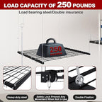 4x4 FT Overhead Garage Storage Rack for Ceilings, Heavy-Duty Metal Adjustable Ceiling Storage Racks with Safety Lock, 270LBS Mounted Rack, All-Steel Garage Organizer (4x4 FT)