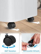 efluky Laundry Basket with Wheels, Tall Rolling Laundry Hamper with Lid and Removable Bag, Aesthetic Dirty Clothes Hamper on Wheels for Laundry Room, Bedroom, Dorm and Bathroom, 100L White