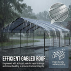 12x20 FT Heavy Duty Metal Carport - Galvanized Steel Car Shelter Garage Kits for 1 Car, RVs, Boats & Outdoor Storage