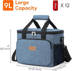 Lifewit Medium Lunch Bag, Insulated Lunch Box, Soft Cooler Cooling Tote for Adult Men Women, Light Blue 12-Can (9L)