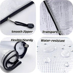 Oaimyy-Plastic Mesh Zipper Pouch Document Folders Bag Zipper Zip File Folders for Puzzles Games,Board Game Organization,Organizing Classroom Office Storage (Black, 4"x 6")