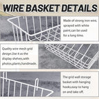 3PCS Wire Baskets,Metal Wire Storage Basket,Wall Hanging Bin and Display Basket for Kitchen,Cabinet,Pantry,Bathroom,Home Decor Supplies,Potted Plants,White