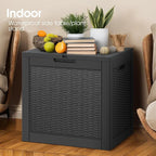 KAMABOKO 30 Gallon Outdoor Storage Box, Resin Deck Boxes Indoor and outdoor, Waterproof Storage Box Lockable Lid for Garden Tools, Package Delivery, Pool Supplies, Patio Cushions, Black