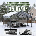 Metal Carport Heavy Duty 13x26ft Outdoor Galvanized Steel Car Port, Vehicle Canopy Garage Shade, Multi-Use Shelter for Car, Boat, Tractors & Outdoor Storage