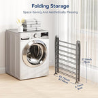 Whitmor Spacemaker Folding Drying Rack, Indoor Clothes Organizer with Patent-Pending Design, Space Saving, 6" L x 26" W x 51.5" H, Grey