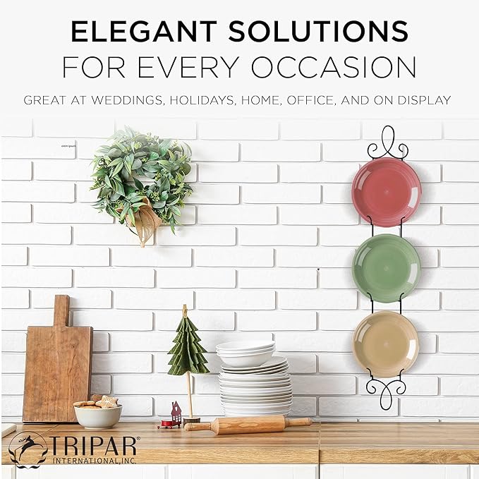 TRIPAR 3-Tier Vertical Wall Plate Rack