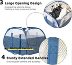 Collapsible Laundry Basket, 90L Foldable Pop-up Laundry Hamper with Reinforced Handles, Tear Proof Mesh Dirty Clothes Hamper for Laundry (Blue)