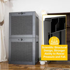 31 Gallon Wicker Pattern Resin Deck Box, Lockable Patio Outdoor Storage Box for Furniture, Garden Tools and Tools Storage, Waterproof Outside Storage Box - Black