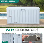 YITAHOME XXL 230 Gallon Large Deck Box,Outdoor Storage for Patio Furniture Cushions,Garden Tools with Flexible Divider,Waterproof,Lockable (White)