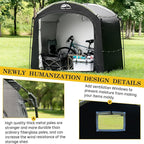 Happy Travel Bike Storage Shed Tent, Waterproof Portable Bicycle Cover with 30% More Top Storage Space for 2/3/4/5 Bikes,Clips Easy Setup Outdoor Sheds Shelter for Motorcycle, Garden Tools, Lawn Mower