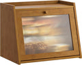 GHWIE Large Bread Box, Easy Access & Cleaning - Bamboo Bread Box for Kitchen Countertop with Acrylic Door (Coffee, Large)
