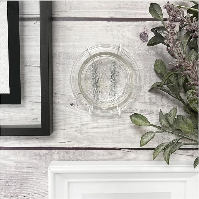 Plymor White Vinyl Finish Wall Mountable Plate Hanger, 2.25" H x 1.25" W x 0.375" D (for Plates 2" - 3"), Pack of 2
