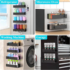 Metal Magnetic Water Bottle Holder for Refrigerator, Cup Holder Organizer for Stanley and Tumbler for Kitchen, 4 Pack, Jet Black