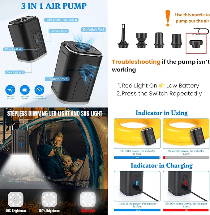 Vacuum Bags for Travel, IP67 Reusable Vacuum Seal Bags for Clothing with Electric Pump, Vacuum Seal Packing cube for Suitcases, Backpack & Travel (1PC+Pump)