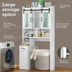Extendable Rolling Drawer-Style Toilet Storage Cabinet. Conveniently Mobile. Sliding Storage Doors. Adjustable Shelving. Compact Bathroom Storage. Toilet Paper Holder. Bathroom, Toilet, Laundry Room
