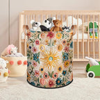 TropicalLife Collapsible Laundry Basket Large Laundry Hamper Waterproof Storage Bins with Leather Handles Clothes Nursery Hampers (Multicolored 3)