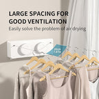 JOOM Retractable Clothesline Indoor Outdoor Clothes Line - Heavy Duty Clothes Drying Laundry Line - Wall Mounted Drying Rack - Air Dry Clothing Lock to Prevent Sagging (Two line,White)