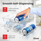 Expandable Soda Can Dispenser For Fridge - 2-Pack - Clear Transparent Soda Can Organizer For Refrigerator, Kitchen, and Pantry Storage Organizer for Cans, Beverage Bottle, Canned Food & Bottles