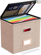 Oterri File Organizer Boxes with Lids, File Box with Mesh Pockets, Document Organizer Box for Letter Size Folders, Zippers Important Document Organizer (Coral, Small-1 Pack Without Folders)