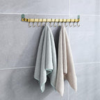 Kyraton Kitchen Utensil Rack, Kitchen Rack With Gold Titanium Plating,Rail Rack Organizer for Hanging Knives,Wall Mounted Gourmet Kitchen Rail with 14 Hooks