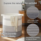 OIAHOMY 115L Laundry Baskets Hamper with Handles, Decorative Basket for Living room, Woven Storage Basket for Toys Bin,Pillows, Blankets, Clothes-20x22.5in-Gradient Grey