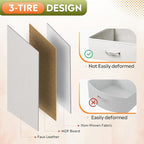 DEVAISE 2 Drawer Fabric Vertical Filing Cabinet, Rolling Printer Stand, White