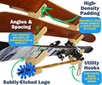 Grassracks Bamboo Ski Rack - Garage or Indoor Ski Display Rack Hallsteiner Series Indoor Horizontal Ski Wall Mount (1 or 2 Pairs of Skis, Bamboo)