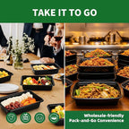 Meal Prep Containers, 50 Pack 24oz (100-Piece) Disposable Take Out Food Storage Containers with Leakproof Lids, Reusable Plastic To Go Lunch Boxes, BPA Free, Microwave/Dishwasher/Freezer Safe