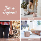 Bentgo Stainless Insulated Food Container - 2.4 Cups (19 oz), Triple-Layer Insulation, Vacuum Seal, Leak-Proof, Built-In Handle, Wide Opening, Premium Stainless Steel, for Cool/Warm Foods (Rose Gold)