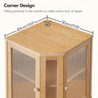 HOOBRO Bamboo Bread Box, Kitchen Countertop Corner Bread Box, Large Capacity 2-Tier Bread Container, Bread Storage Container with Dual Rippled Acrylic Doors, for Kitchen Food Storage, Natural YL12MB01