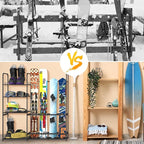 Freestanding Ski Rack for Garage - Stores 4 Pairs of Skis, Adjustable Ski Boot Holder, Organizes Skis, Boots, Poles, Goggles, Helmets & Gear, Ideal for Garage, Shed, Basement, Ski Enthusiasts