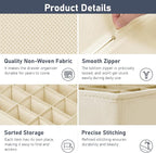 DIMJ Sock Organizer Drawer Organizer - Closet Organization and Storage, Underwear Drawer Organizer for Storing Socks, Handkerchiefs, Ties, Belts, Beige