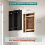 Tall Black Medicine Cabinet 20x30 Inch, Bathroom Wall Mirror Cabinet with Storage, 6-Tier Adjustable Glass Shelving, Waterproof Aluminum Frame, Quiet Soft Close, Modern Vanity Decor