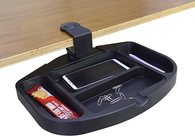 ApexDesk Clamp-On Under Desk 360-Degree Swivel Drawer - Perfect Office Storage Accessory For Your Existing Standing Desk (Clamp-On Desk Drawer - Black)