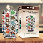 Keurig Storage Carousel, Coffee Pod Storage, Holds up to 36 Keurig K-Cup Pods, Silver