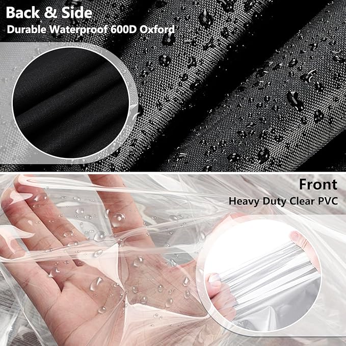 Wire Rack Covers,Heavy Duty 600D Dustproof Waterproof Storage Rack Covers for Metal Shelves,Storage Shelf Cover with Zipper for Wire Shlef,48''W x 19''D x 72''H,Black with Clear Front