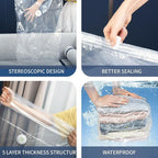 Vacuum Storage Bags, 10 Pack Jumbo Cube Bag (31.4 * 39.3 * 14.9 Inch), 80% Space Saver Extra Large Vacuum Seal Bags for Clothing, Comforters, Blankets, Bedding, Closet Organization Space Saving