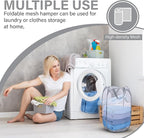 DecorRack 1 Pack Mesh Pop Up Laundry Hamper, Lightweight Foldable Clothes Basket with Easy Carry Handles, Durable Mesh Design for Air Circulation and Simple Storage, Gray (1 Pack)