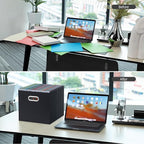 Oterri Cardboard File Organizer Box for Hanging File Folders Letter Size,Large File Box for Computer Desk,File Cabinet,Working Home,Office,Classroom (Black, Letter Size - 1 Pack)