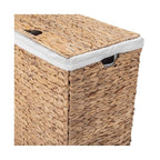 Seville Classics Premium Natural Handwoven Portable Laundry Bin Basket with Carrying Handles, Natural Water Hyacinth, Rectangular, Volume: 2.5 bushels or 3.1 cu. ft, 18.5" W x 12.2" D x 24" H