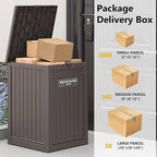 Package Delivery Box for Outside with Sticker, 48 Gallon Storage with Lockable Secure, Large Double Wall Resin Outdoor Package Delivery Waterproof Deck