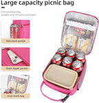 Lunch box Lunch bag for men women Insulated Lunchbox Lunch bags for Work Picnic Travel(Rose red)