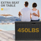 DWVO 90 Gallon Resin Outdoor Storage Box, XXL Double-Wall Waterproof Deck Box, Doubles as Table or Seating with 450 lbs Capacity, Lockable (Black)