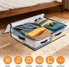 8 Pack Under Bed Storage Bags, 60L Foldable Clear Storage Containers with Handles, Dual Zippers for Comforter, Clothes, Bedding, Linen Sheets, Sweaters, Blanket Storage